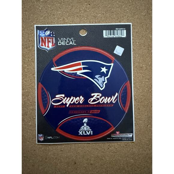 NFL New England Patriots Super Bowl XLVI Champions Vinyl Decal Sticker 2012 - Picture 1 of 2